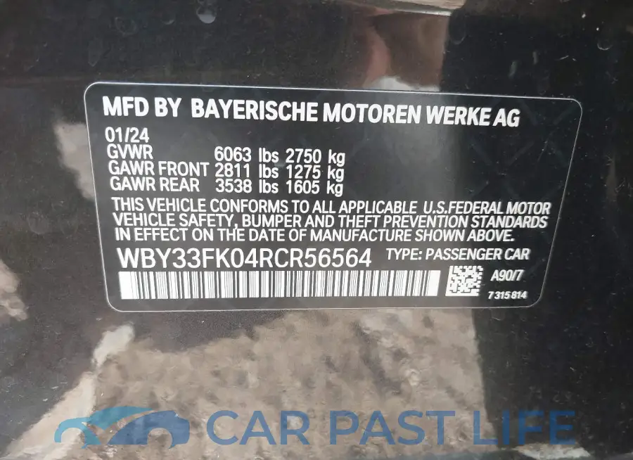 WBY33FK04RCR56564# 9