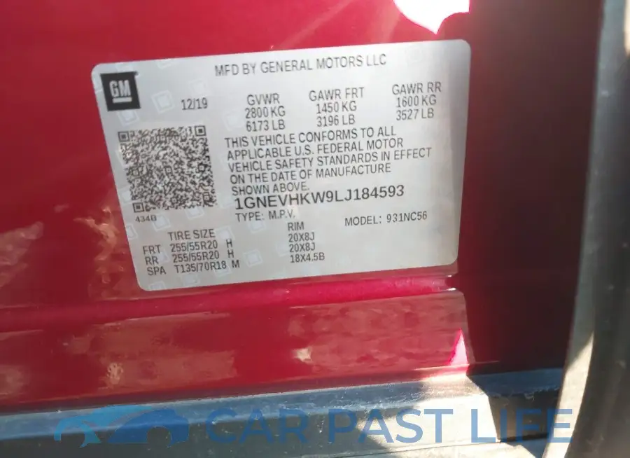 1GNEVHKW9LJ184593# 9