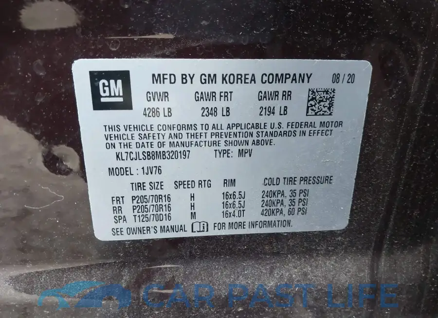 KL7CJLSB8MB320197# 9