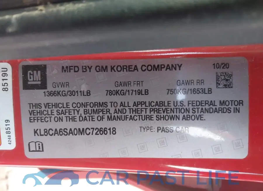 KL8CA6SA0MC726618# 9
