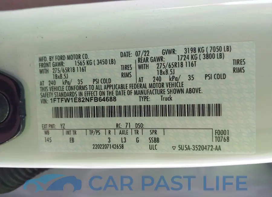 1FTFW1E82NFB64688# 9