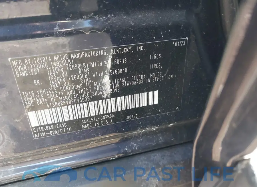 4T3B6RFV8PU109357# 9