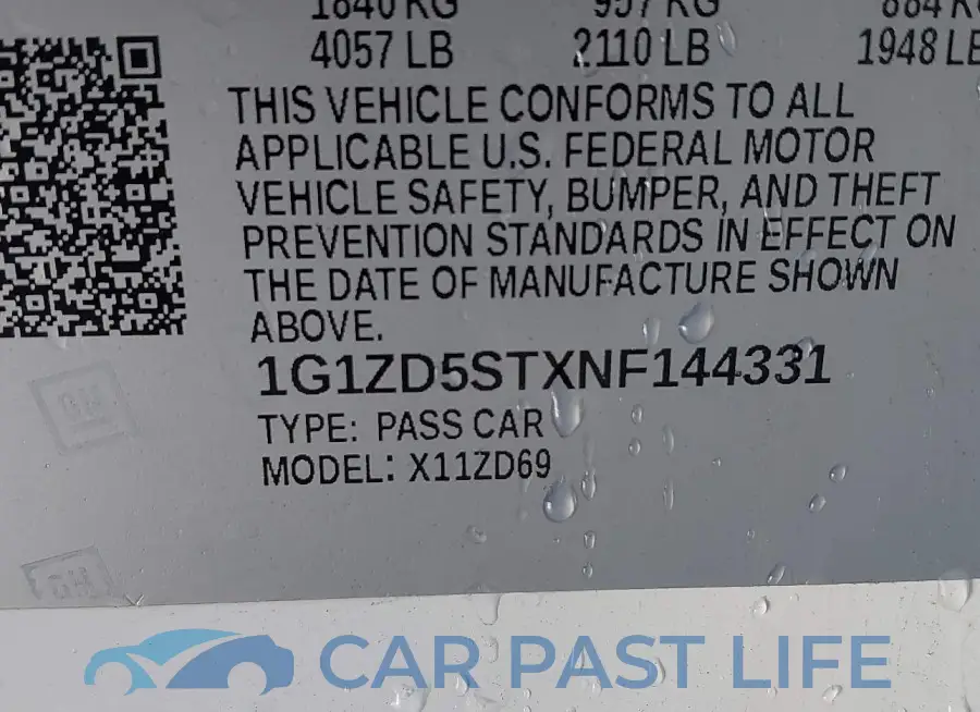1G1ZD5STXNF144331# 9