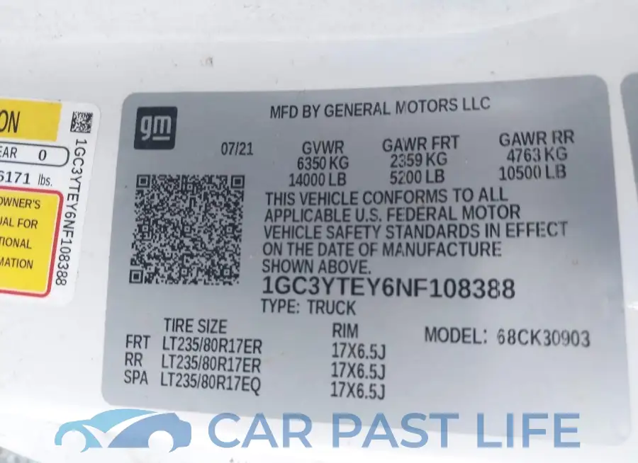 1GC3YTEY6NF108388# 9