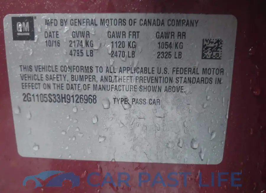 2G1105S33H9126968# 9