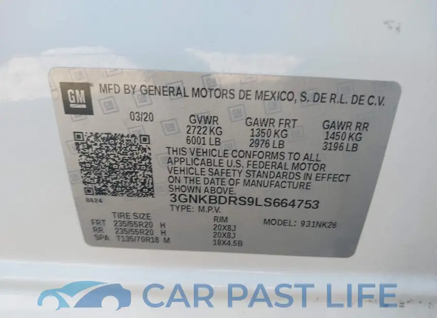 3GNKBDRS9LS664753# 9