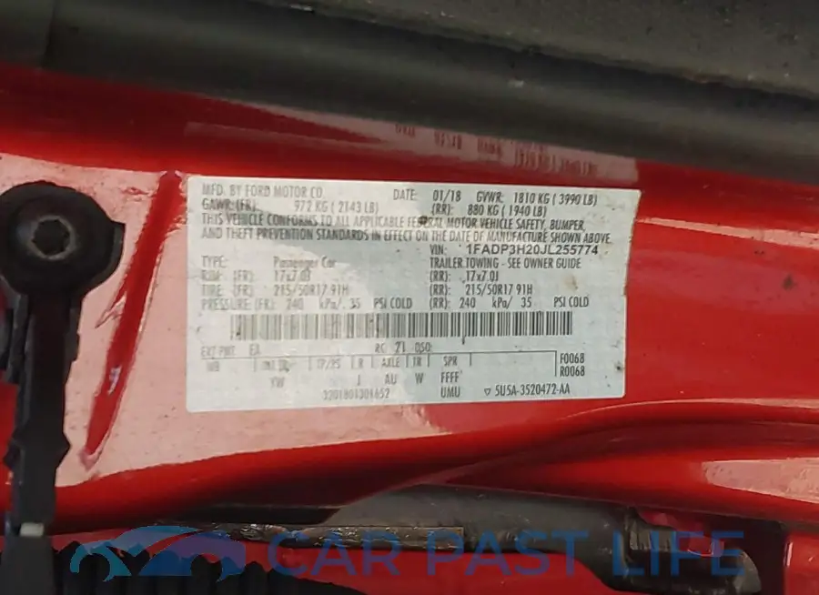 1FADP3H20JL255774# 9