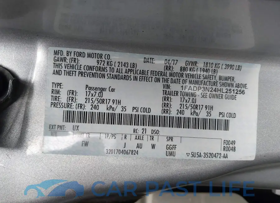 1FADP3N24HL251256# 9