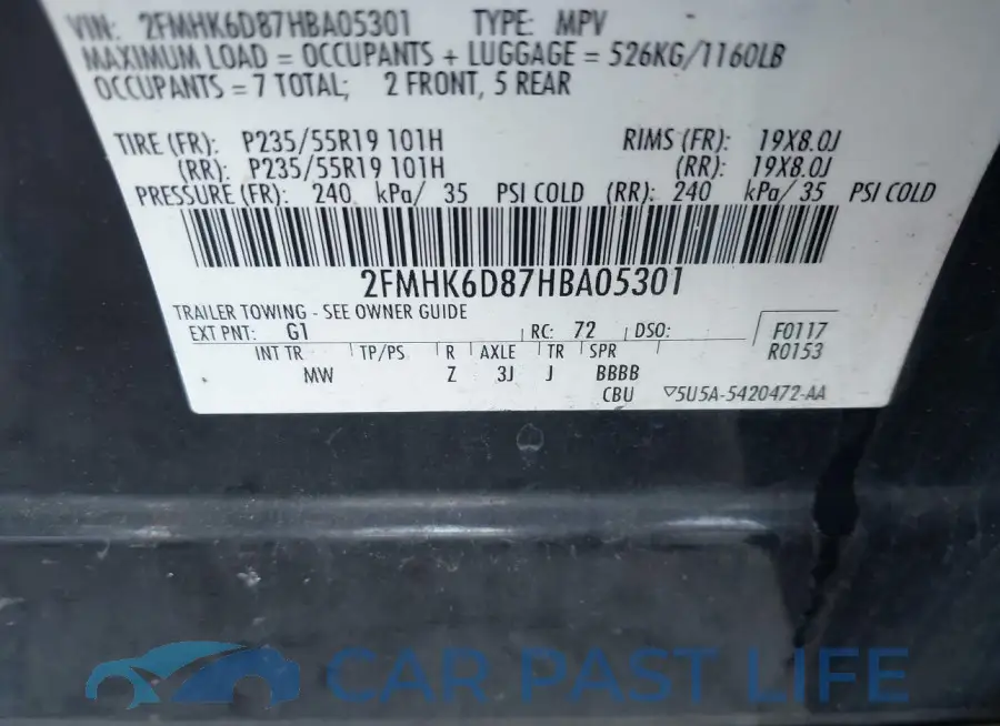 2FMHK6D87HBA05301# 9