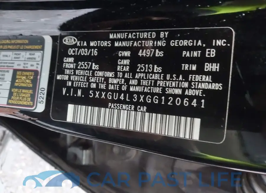 5XXGU4L3XGG120641# 9
