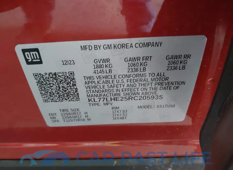 KL77LHE25RC205935# 9