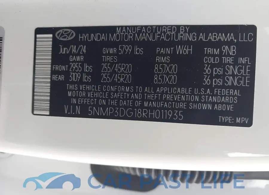 5NMP3DG18RH011935# 9