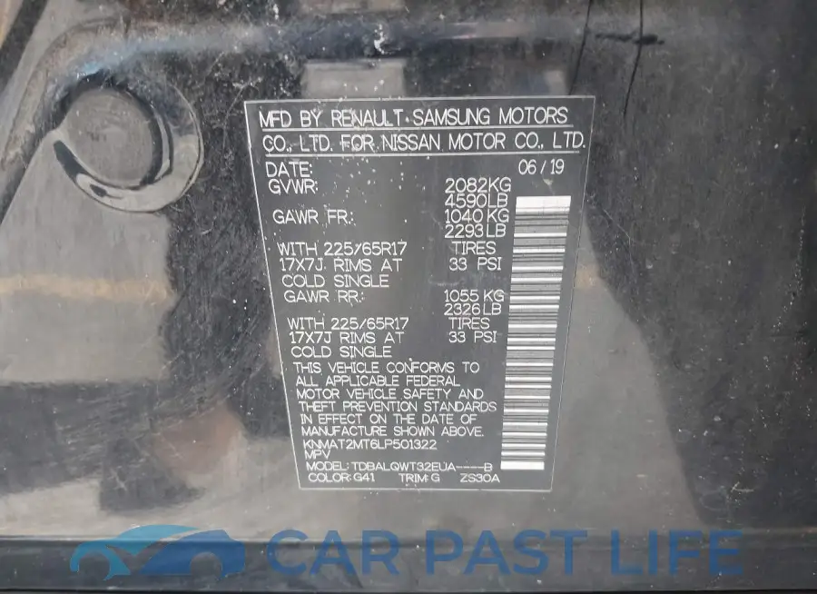KNMAT2MT6LP501322# 9