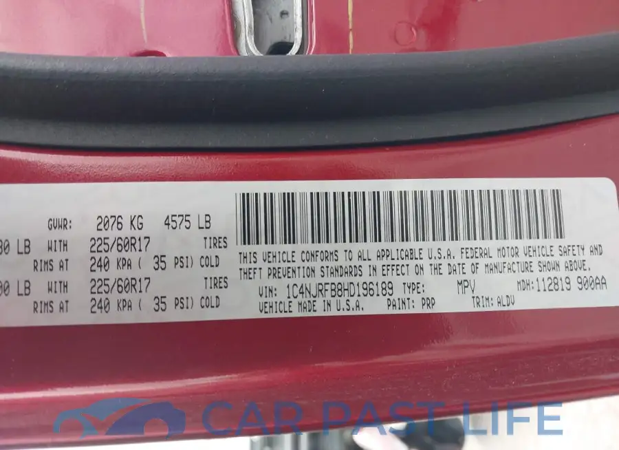 1C4NJRFB8HD196189# 9