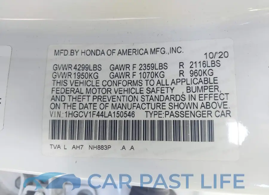 1HGCV1F44LA150546# 9