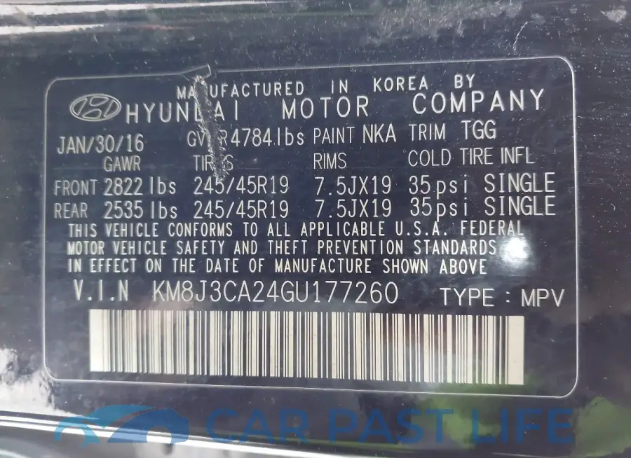 KM8J3CA24GU177260# 9