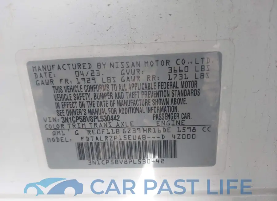 3N1CP5BV8PL530442# 9