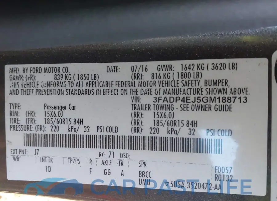 3FADP4EJ5GM188713# 9