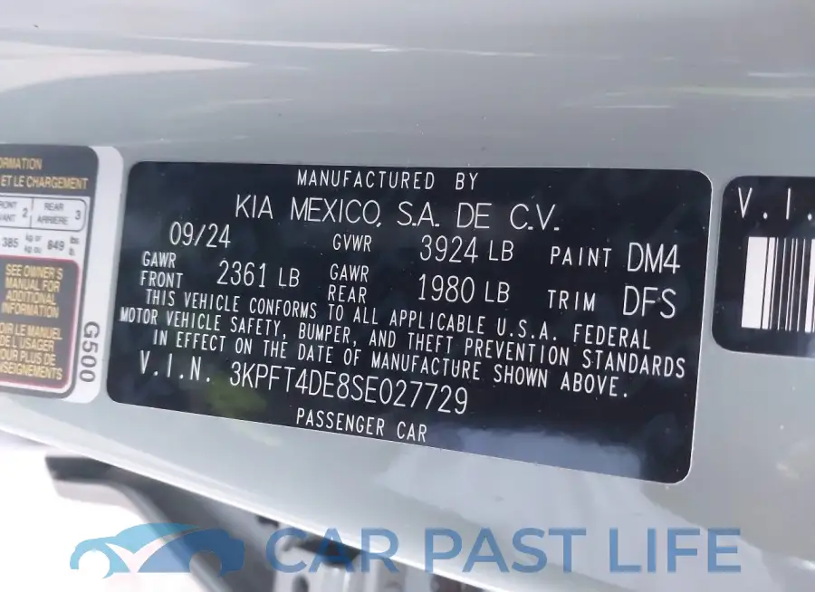 3KPFT4DE8SE027729# 9