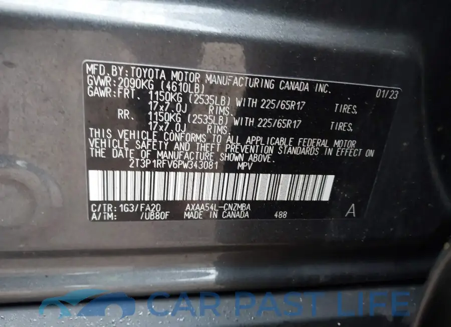2T3P1RFV6PW343081# 9