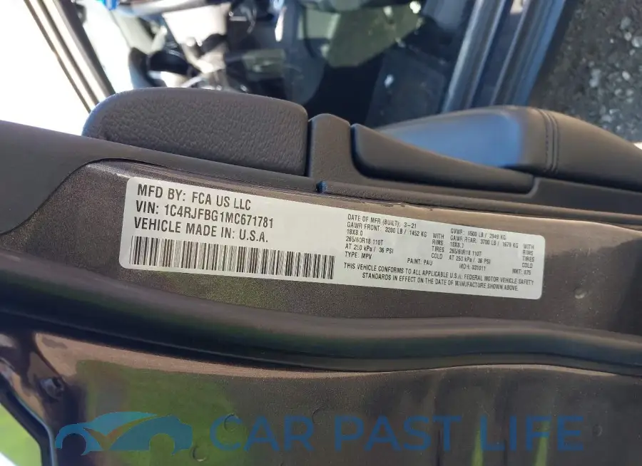 1C4RJFBG1MC671781# 9