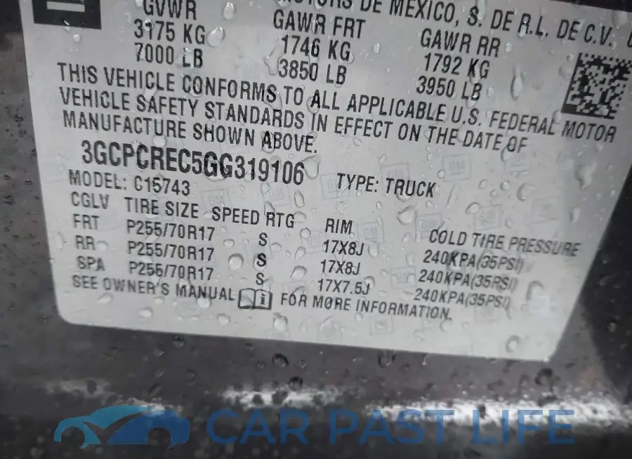 3GCPCREC5GG319106# 9
