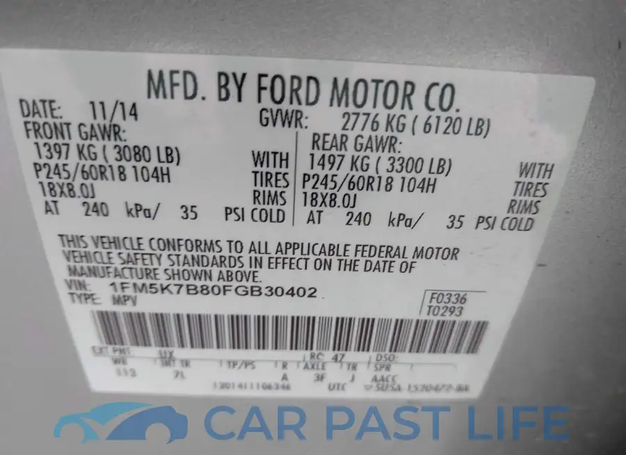 1FM5K7B80FGB30402# 9