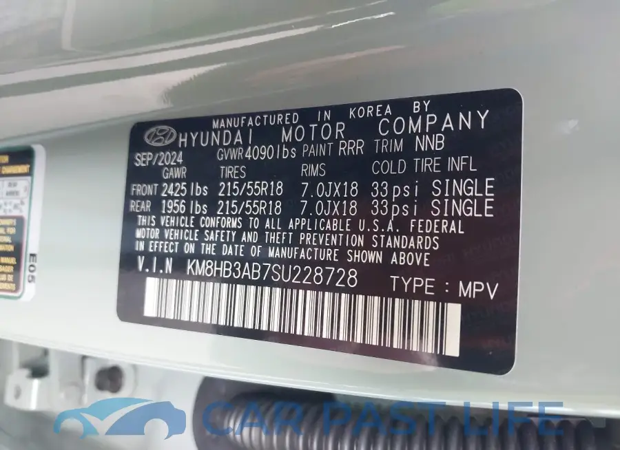 KM8HB3AB7SU228728# 9