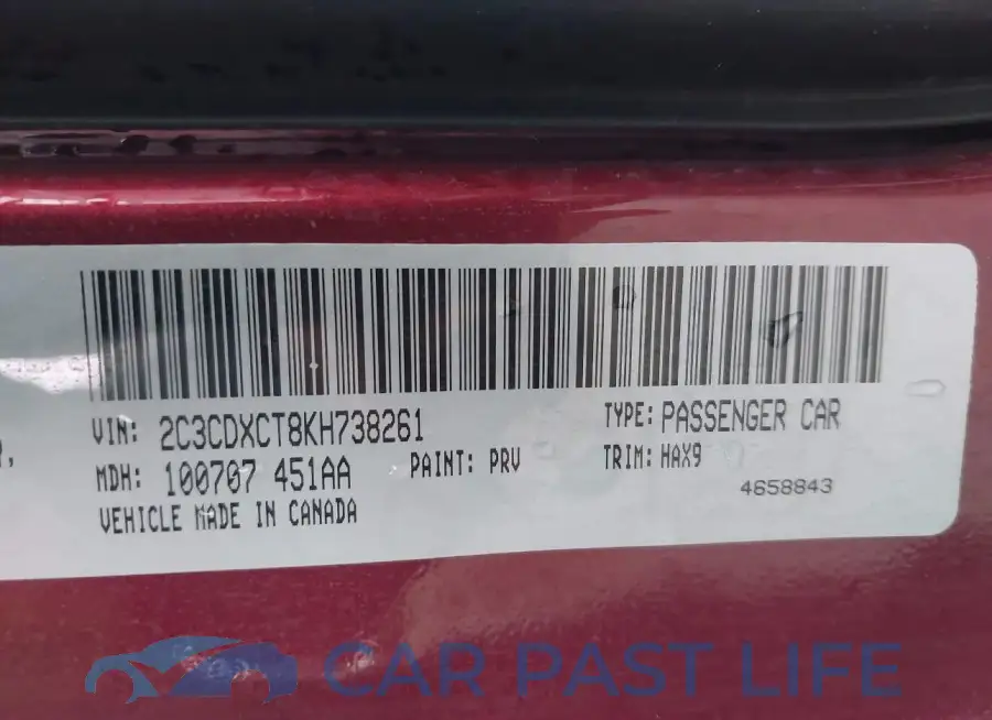 2C3CDXCT8KH738261# 9