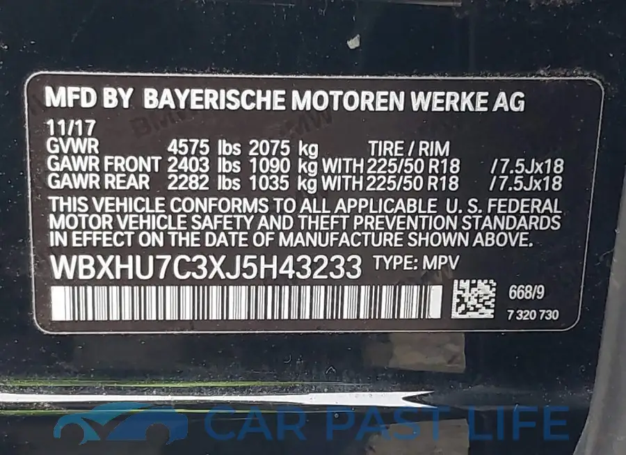 WBXHU7C3XJ5H43233# 9