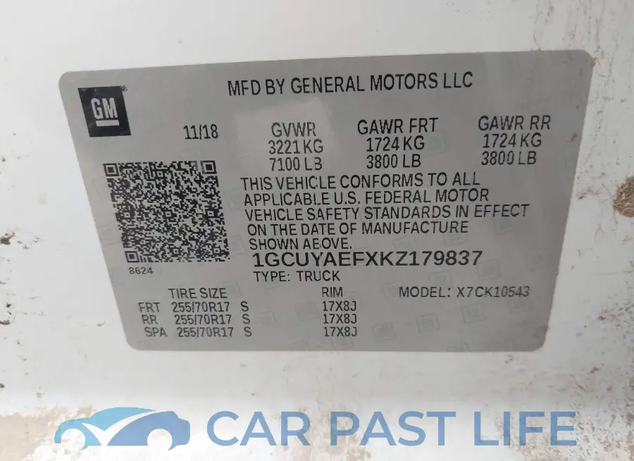 1GCUYAEFXKZ179837# 9
