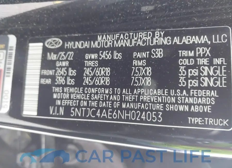 5NTJC4AE6NH024053# 9
