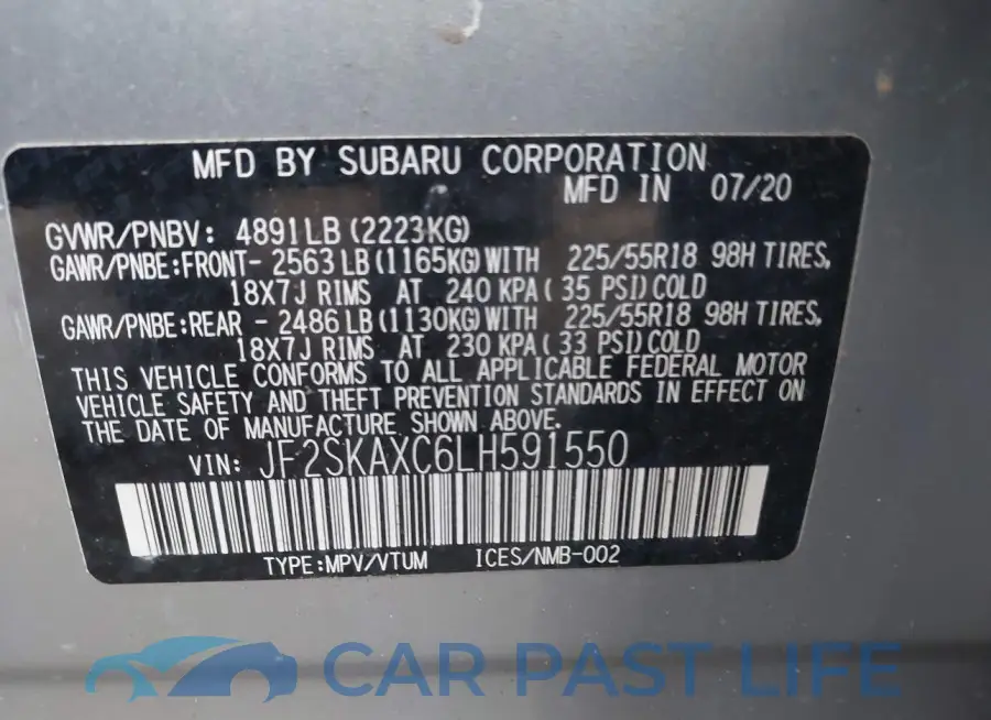 JF2SKAXC6LH591550# 9