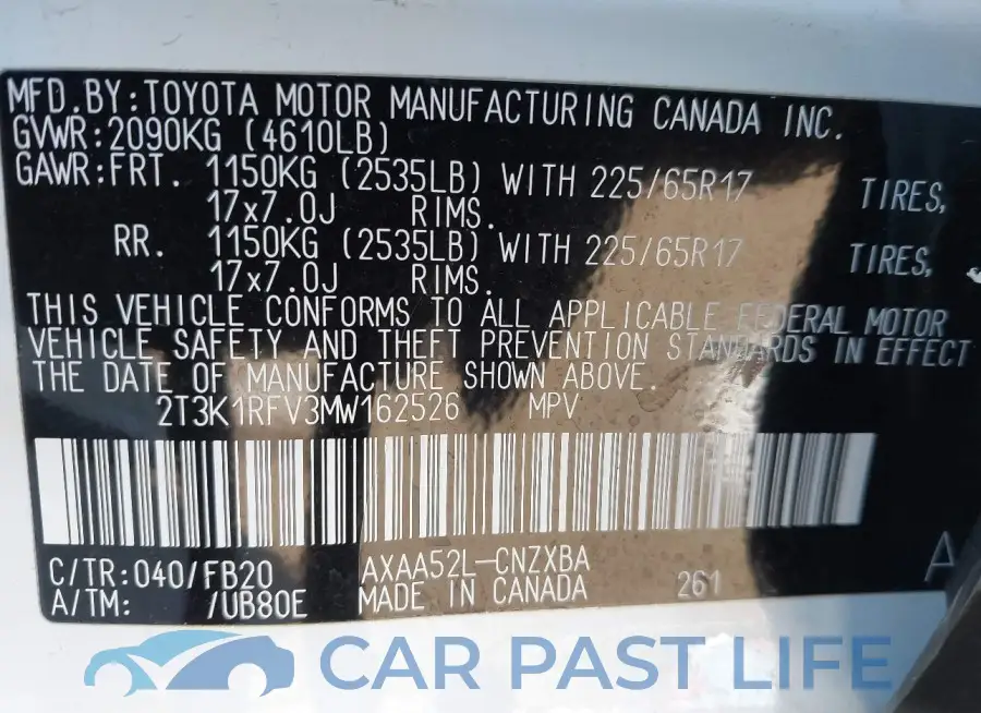2T3K1RFV3MW162526# 9