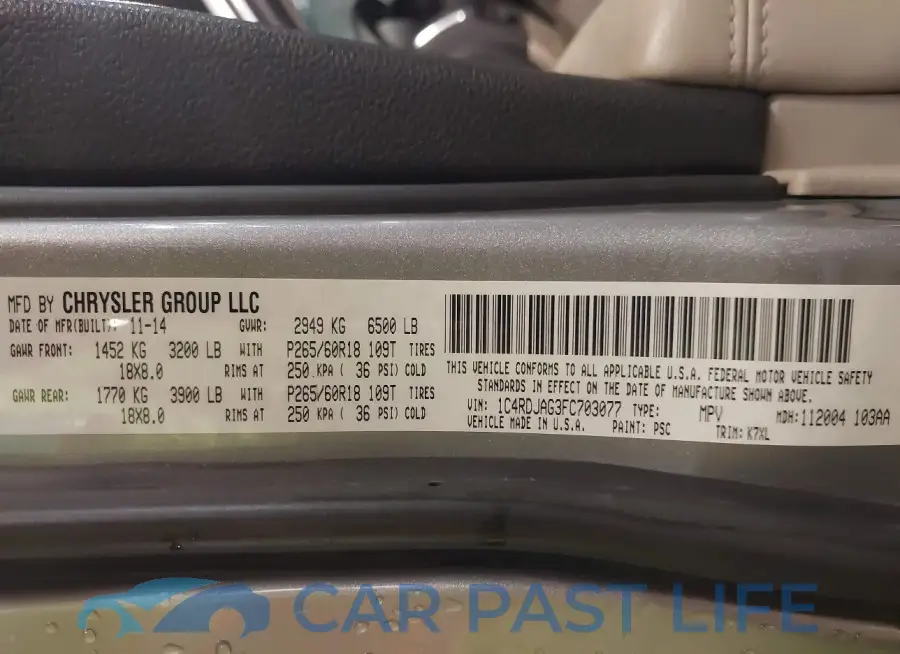 1C4RDJAG3FC703077# 9