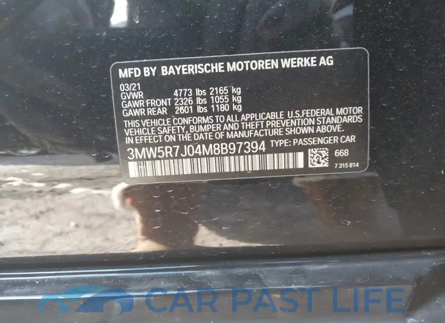 3MW5R7J04M8B97394# 9