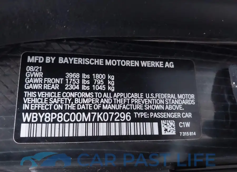WBY8P8C00M7K07296# 9