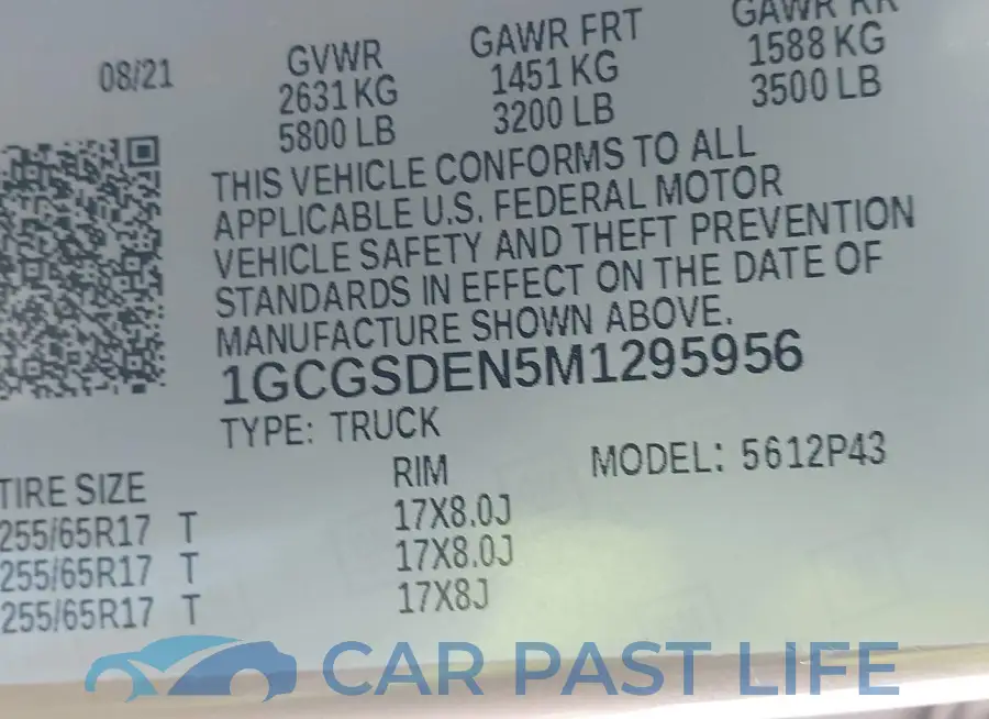 1GCGSDEN5M1295956# 9