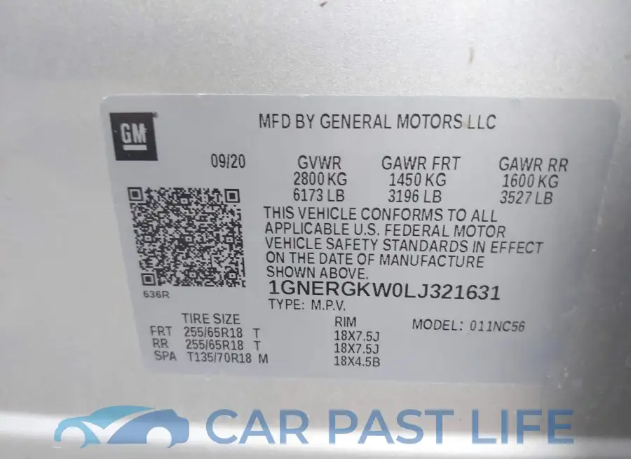 1GNERGKW0LJ321631# 9