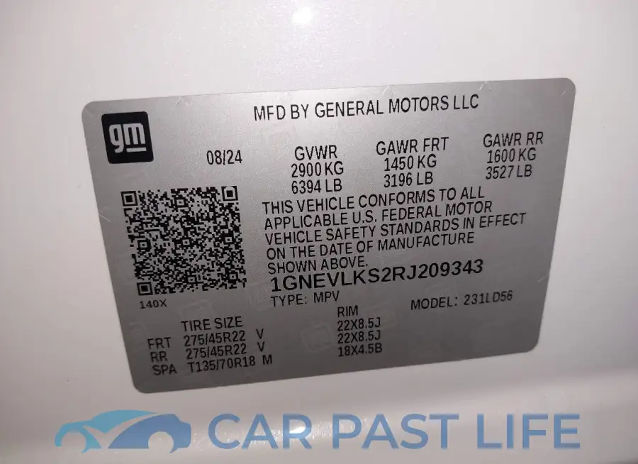 1GNEVLKS2RJ209343# 9