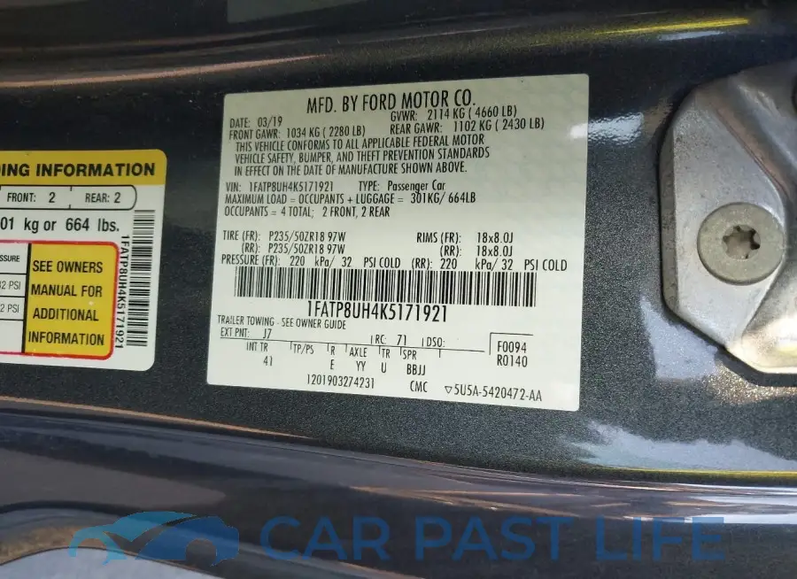 1FATP8UH4K5171921# 9