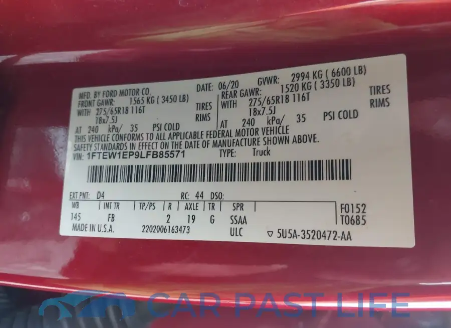 1FTEW1EP9LFB85571# 9