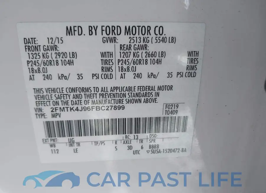 2FMTK4J96FBC27899# 9