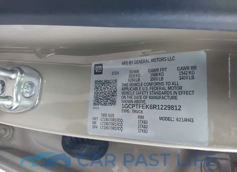 1GCPTFEK6R1229812# 9