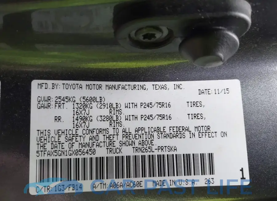 5TFAX5GN1GX056450# 9