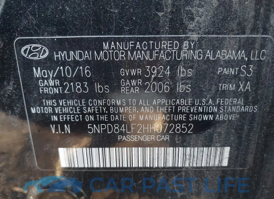 5NPD84LF2HH072852# 9
