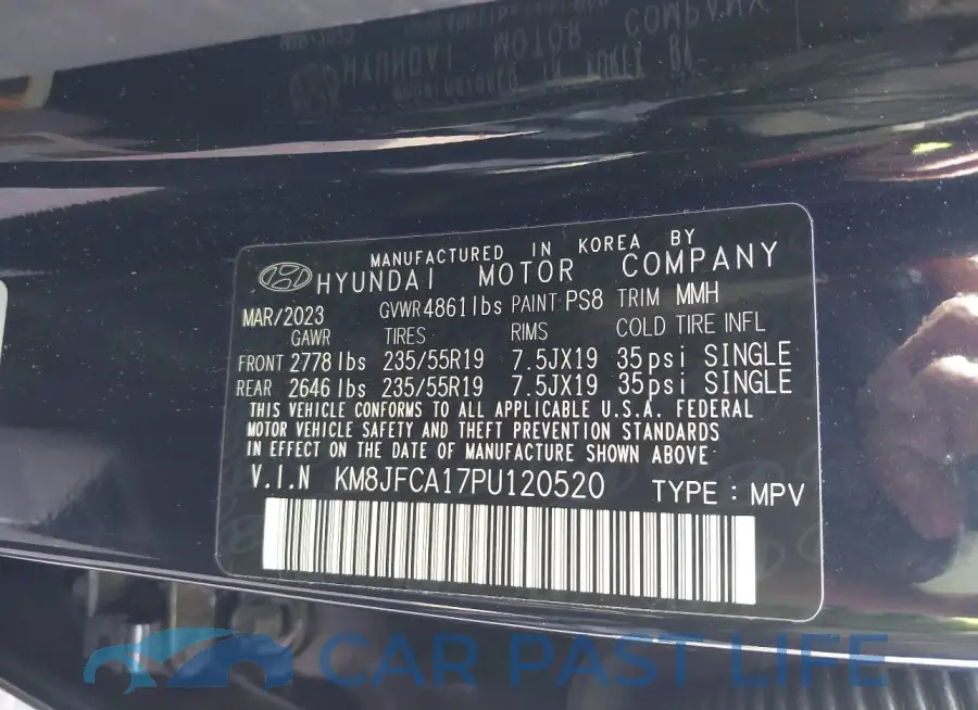 KM8JFCA17PU120520# 9