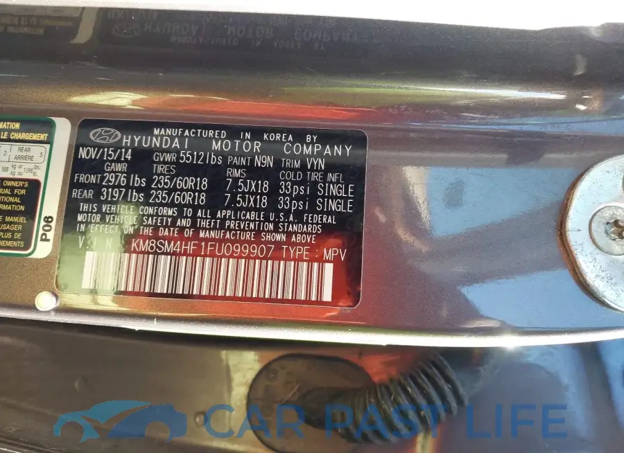 KM8SM4HF1FU099907# 9
