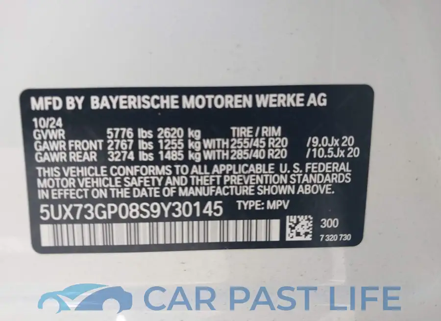5UX73GP08S9Y30145# 9