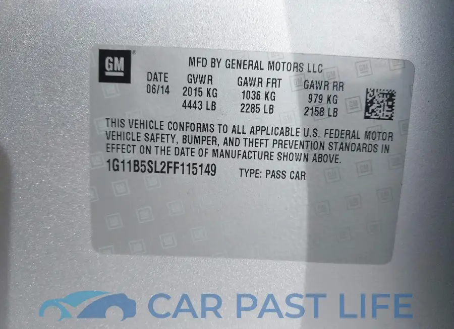 1G11B5SL2FF115149# 9